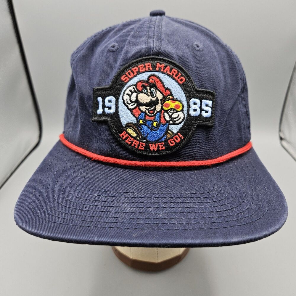 Super Mario Bros. Hat Embroidered Mario Patch  Bioworld Rope Hat  Baseball Cap